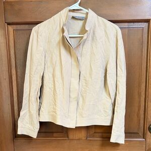 Kate Hill Women's Beige Jacket Silk & Linen Blend Size 6P